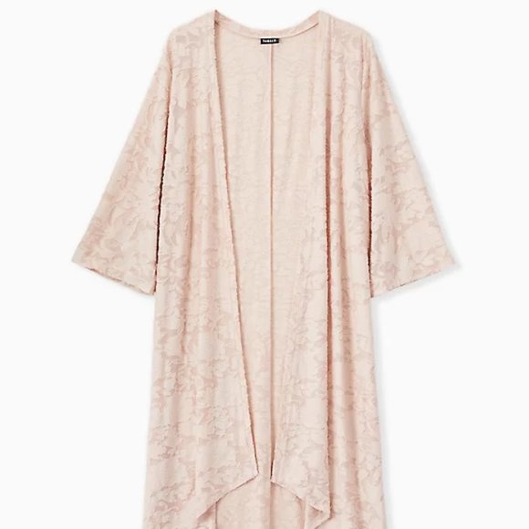 TORRID - Light Pink Hacci Burnout Hi-Lo Kimono